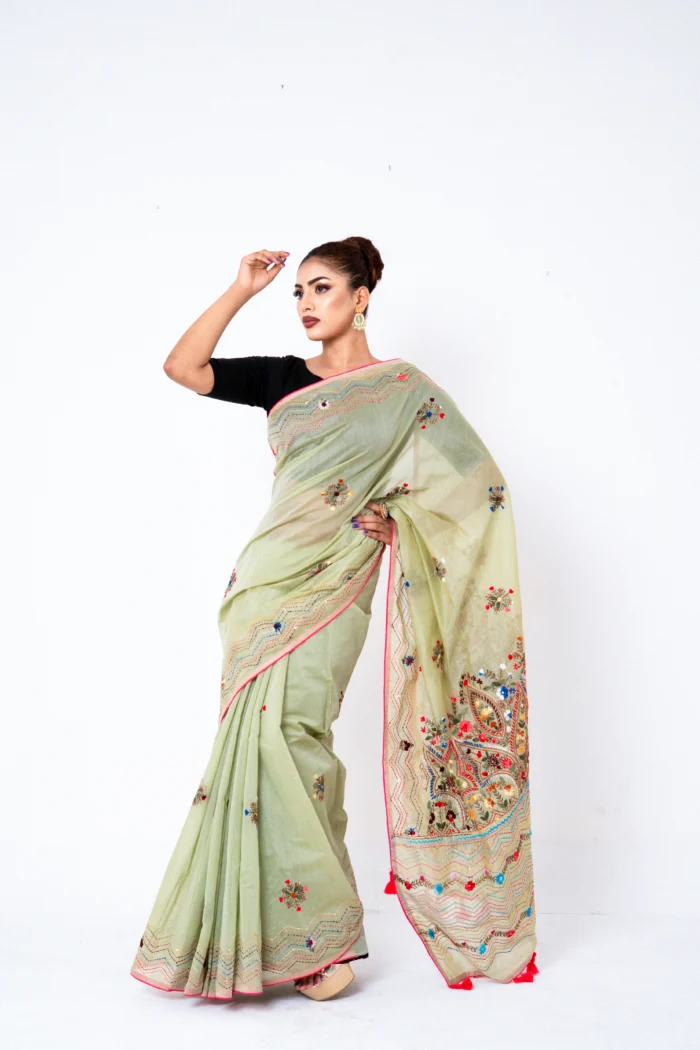 Light Mint - Rajshahi Joyshree Silk - Image 4