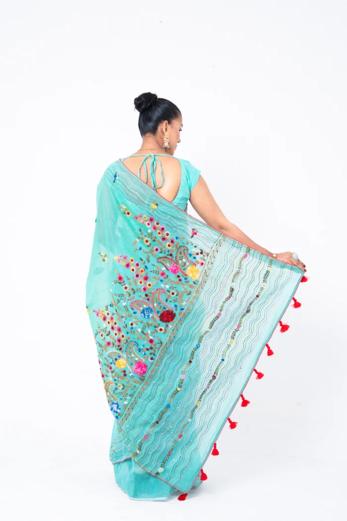 Sky Blue - Rajshahi Joyshree Silk - Image 3
