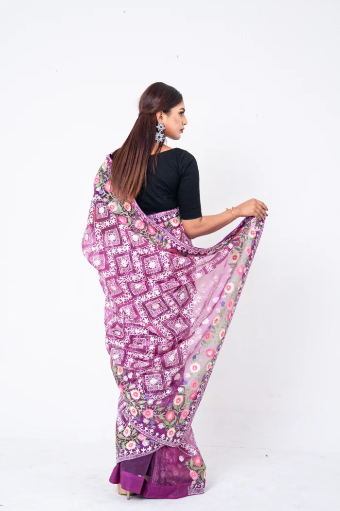 Purple - Rajshahi Sopura Muslin - Image 3