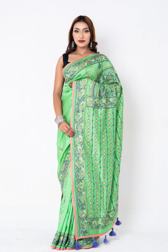 Green - Rajshahi Pure Balaka Silk - Image 2