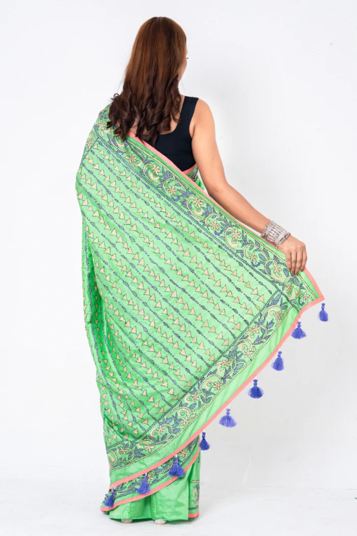 Green - Rajshahi Pure Balaka Silk - Image 3