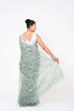 Silver Green  - Rajshahi Sopura Muslin - Image 3